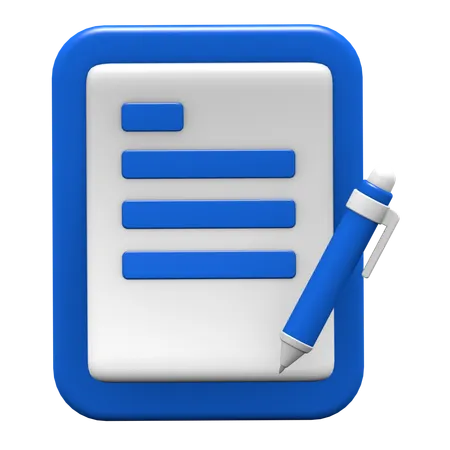 Write Document  3D Icon
