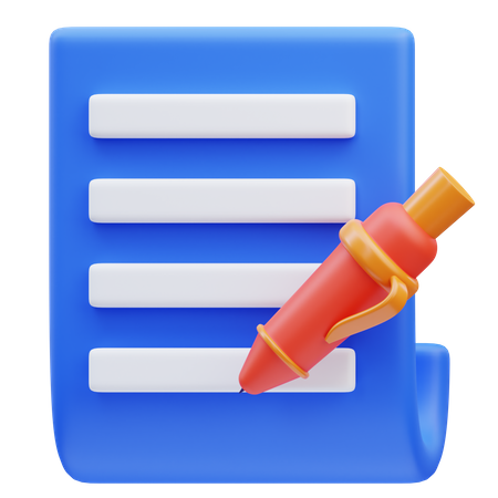 Write Document  3D Icon