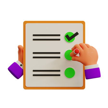 Write List  3D Icon