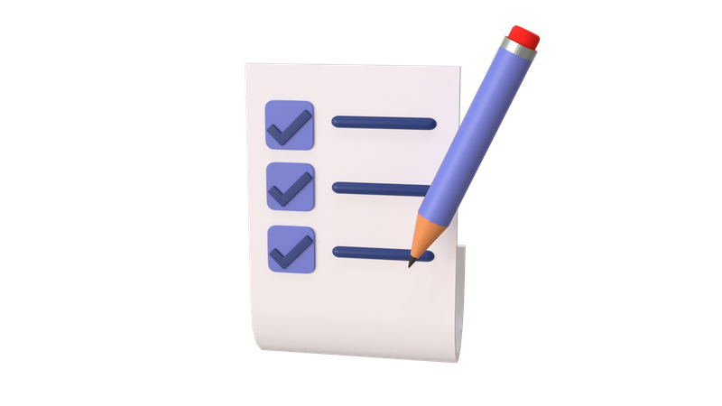 Write List  3D Icon