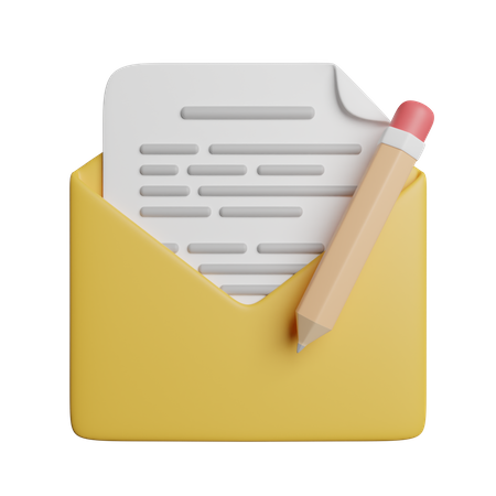 Write Mail  3D Icon