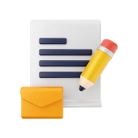 Write Mail  3D Illustration