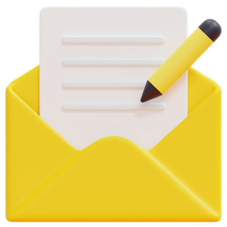 Write Mail 3D Icon