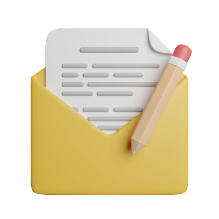 Write Mail 3D Icon