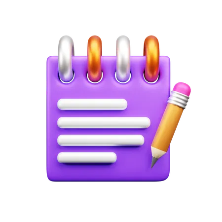 Write Note  3D Icon