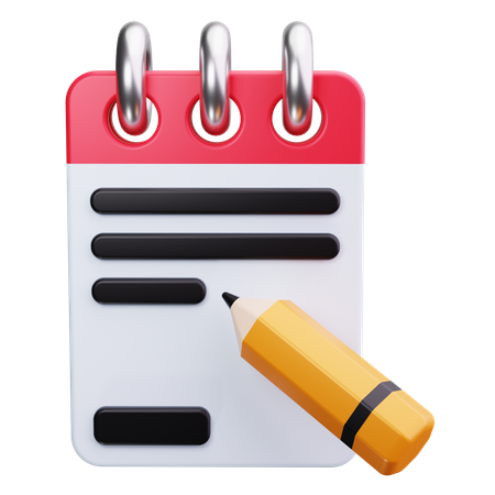 Write Note  3D Icon