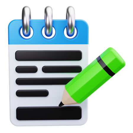 Write Note  3D Icon