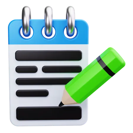 Write Note  3D Icon