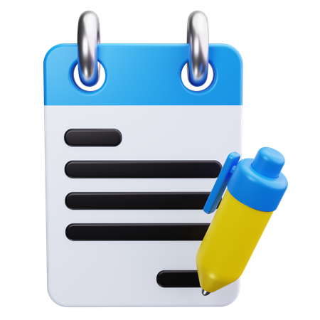 Write Note  3D Icon