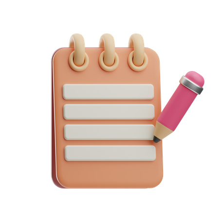 Write Note  3D Icon