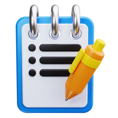 Write Note  3D Icon