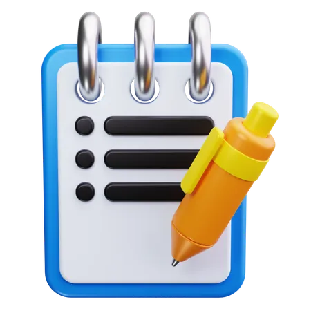 Write Note  3D Icon