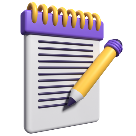 Write Note  3D Icon