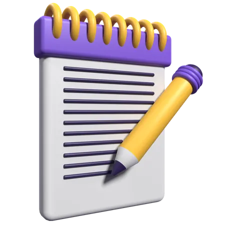 Write Note  3D Icon