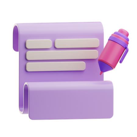 Write Note  3D Icon