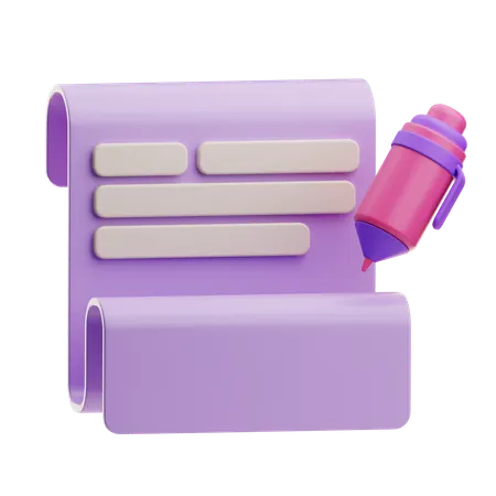 Write Note  3D Icon