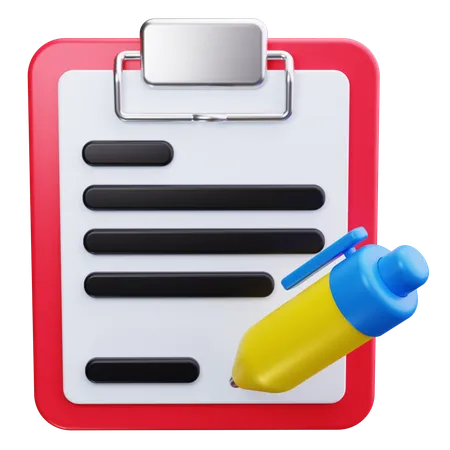 Write Note  3D Icon