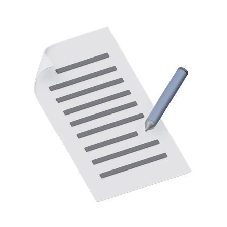 Write Note  3D Icon