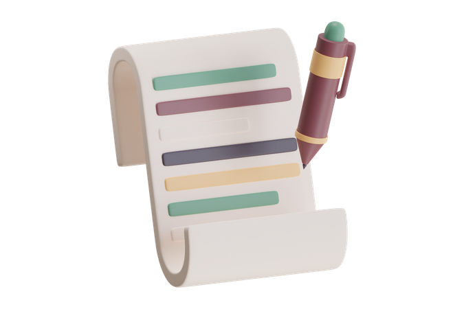 Write Paper  3D Icon