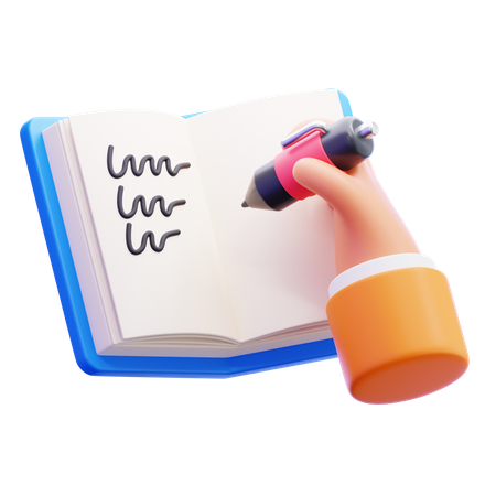 Writing  3D Icon