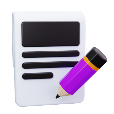 Writing  3D Icon