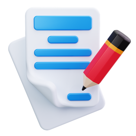 Writing  3D Icon