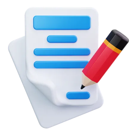 Writing  3D Icon