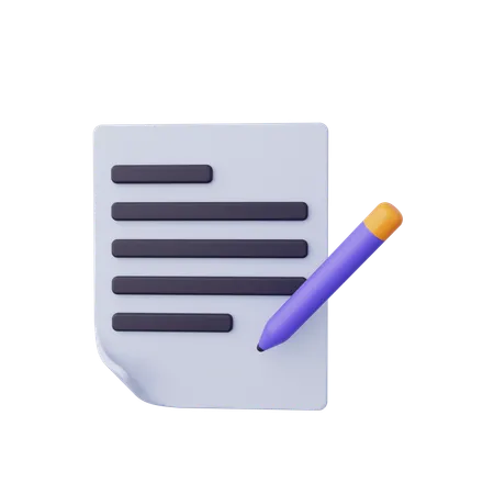 Writing  3D Icon