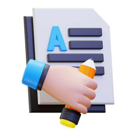 Writing  3D Icon