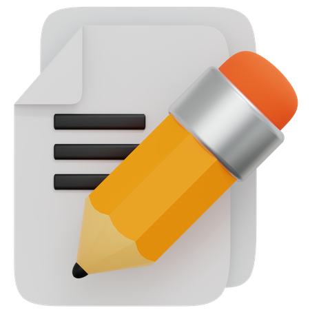 Writing  3D Icon