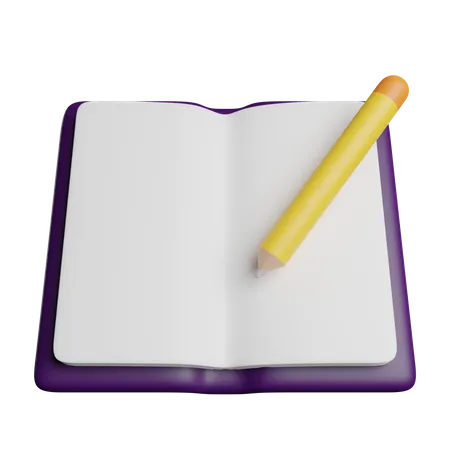 Writing Book Pencil 3D Icon