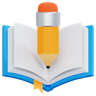 3d writing book logo