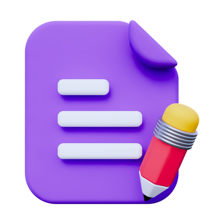 Writing Document  3D Icon
