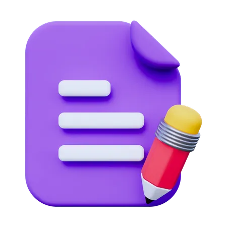 Writing Document  3D Icon