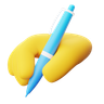 3d writing hand emoji