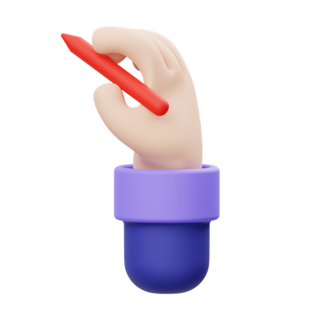 Writing Hand Gesture  3D Illustration