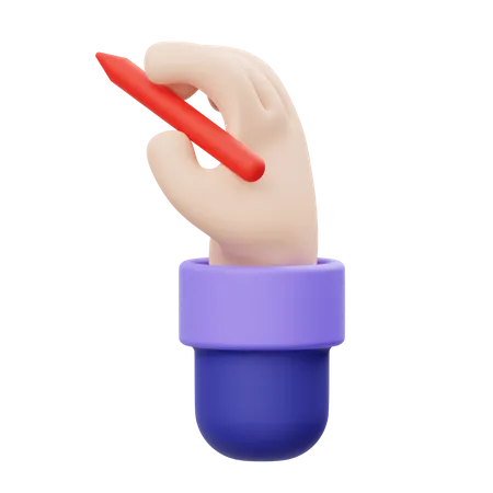 Writing Hand Gesture  3D Illustration