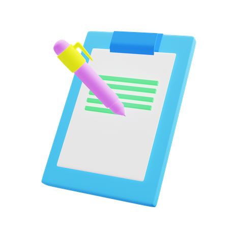 Writing in a Clipboard  3D Icon