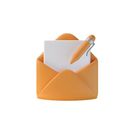 Writing Mail  3D Icon