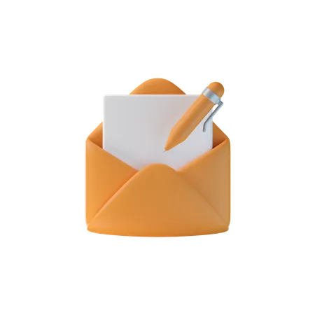 Writing Mail  3D Icon