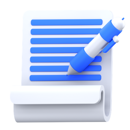 Writing note  3D Icon