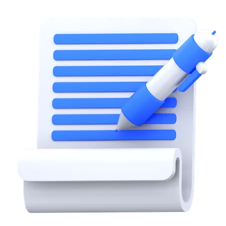 Writing note  3D Icon