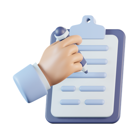 Writing on a Clipboard Hand Gesture  3D Icon