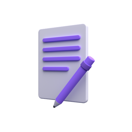 Writing Paper  3D Icon