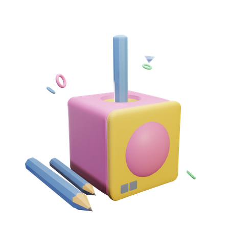 Writing Pencil with Sharpener  3D Icon