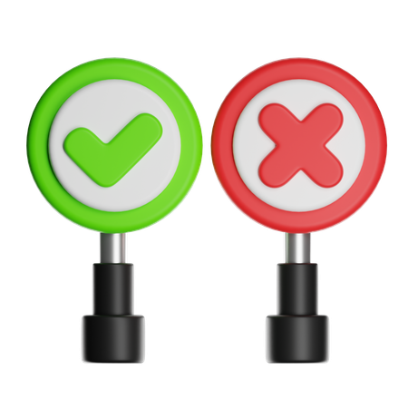 Wrong and Correct  3D Icon
