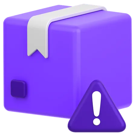3 D Icon Of A Package With Warning Sign 3D Icon