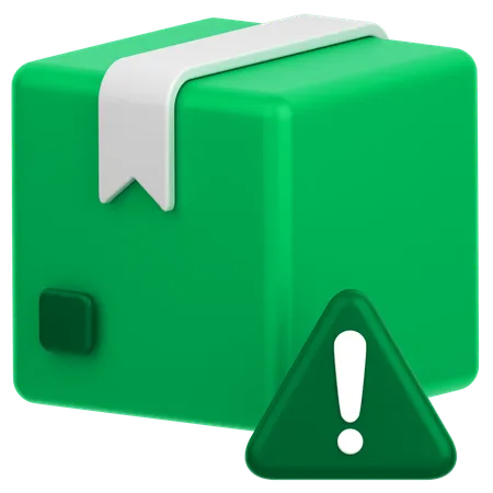 3 D Icon Of A Package With Warning Sign 3D Icon