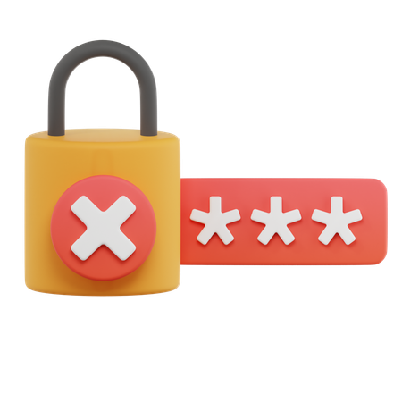 Wrong Password  3D Icon