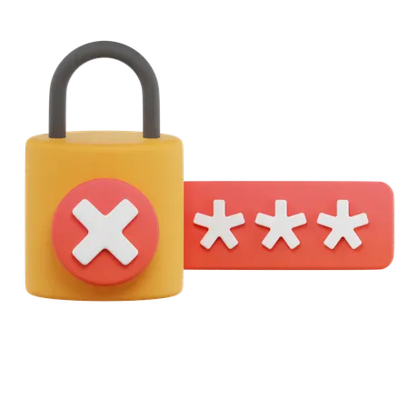 Wrong Password  3D Icon